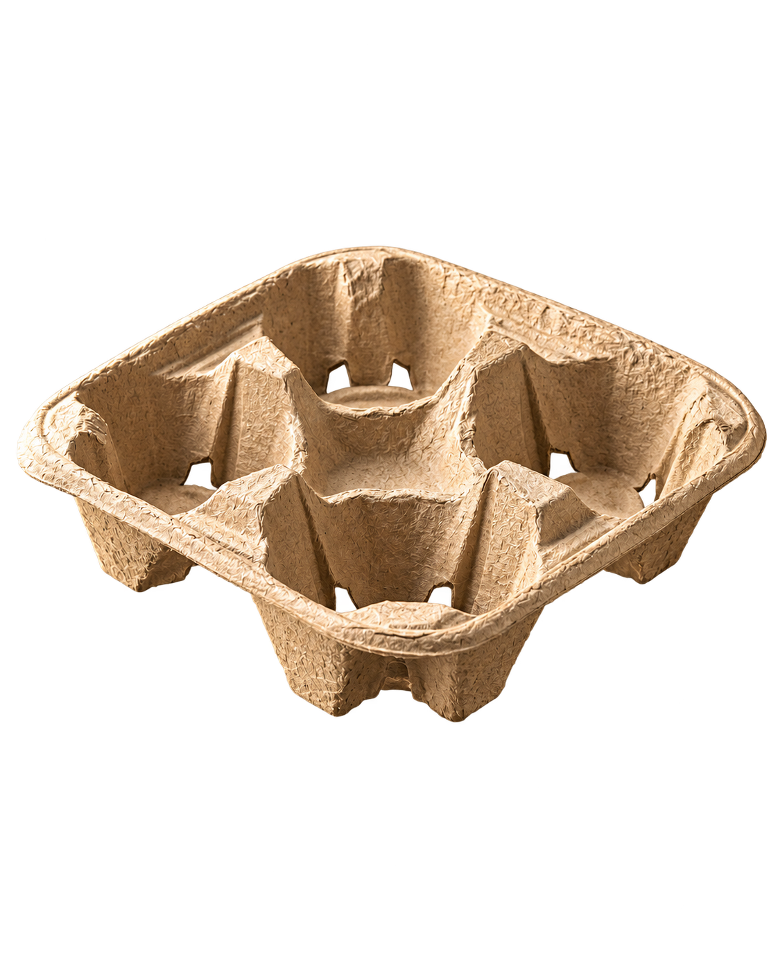 Recycled paper pulp takeaway coffee cup carrier
